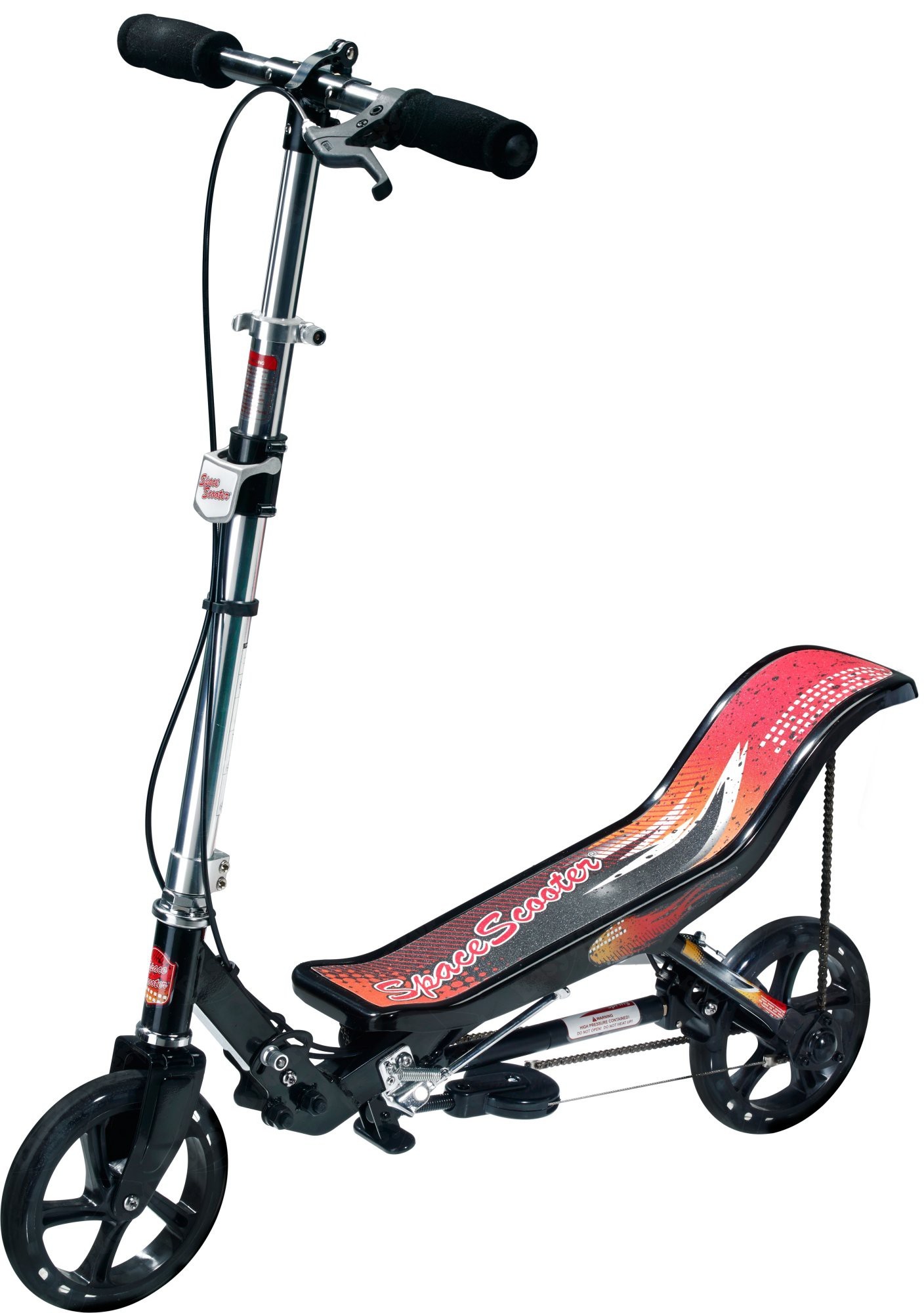 Black Space Scooter X580 Push Board Seesaw Kids Scooter with Brake Air Suspension & Compact Fold 